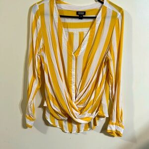Yellow strip button down